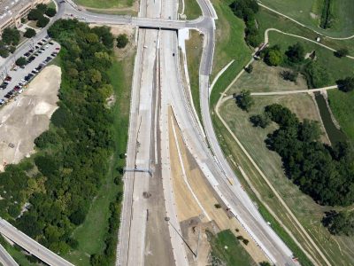 US 287 (Spur 280) at the Chambers St. off-ramp looking westbound