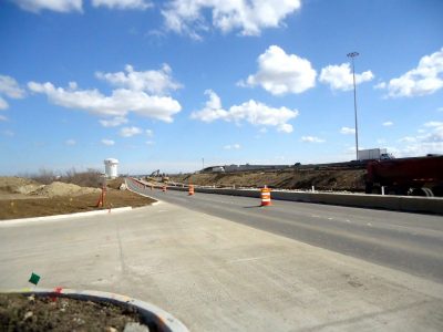 February 2013: Westbound IH 820 frontage road between Haltom Road and Beach Street
