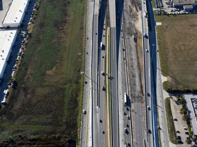 Westbound I-820 just before I-820