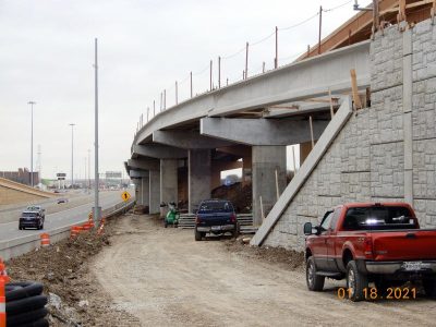 Work at the I-35W/I-820 interchange