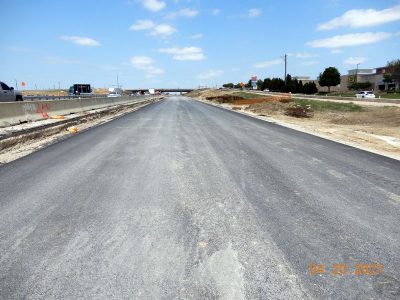 Work on future northbound I-35W lane between N Tarrant Pkwy. and Heritage Trace Pkwy.