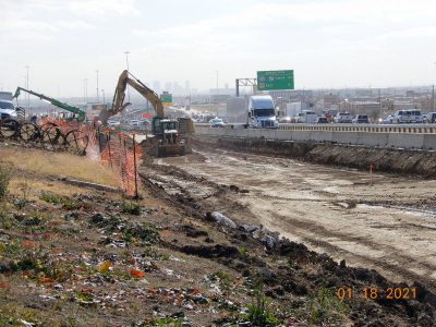 Work on I-35W between N Tarrant Pkwy. and Heritage Trace Pkwy.