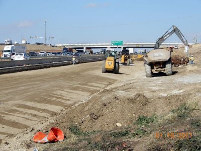 Work on I-35W between N Tarrant Pkwy. and Heritage Trace Pkwy.