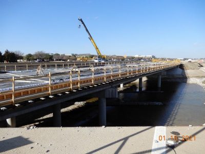 Work on I-35W just north of Westport Pkwy.