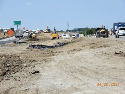 Work on I-35W just south of Westport Pkwy.