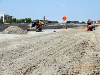 Work on northbound I-35W north of Westport Pkwy.