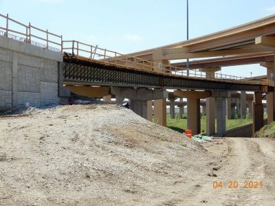 Work on the I-35W/I-820 interchange