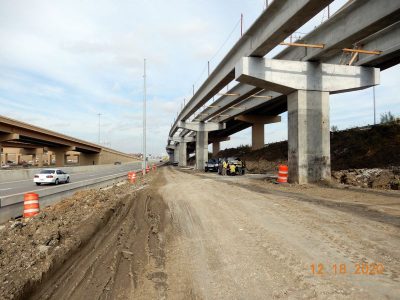 Work on the I-35W/I-820 interchange