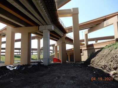 Work on the I-35W/I-820 interchange