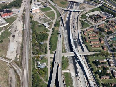 I-35W at I-30 looking northbound