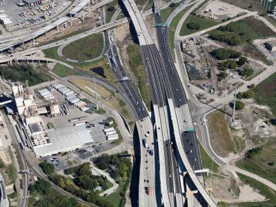 I-35W at Spur looking northbound