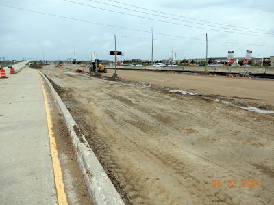 Work on future lanes on northbound I-35W between N Tarrant Pkwy. and Heritage Trace Pkwy. 