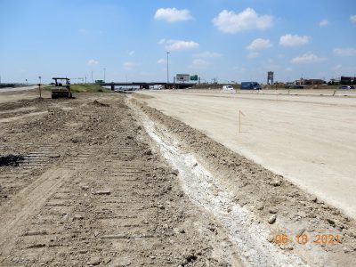 Work on future lanes on northbound I-35W between N Tarrant Pkwy. and Heritage Trace Pkwy. 