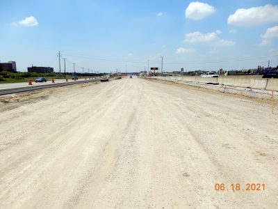 Work on future lanes on northbound I-35W between N Tarrant Pkwy. and Heritage Trace Pkwy. 