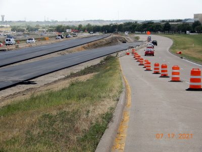 Work on I-35W south of Alliance Blvd.