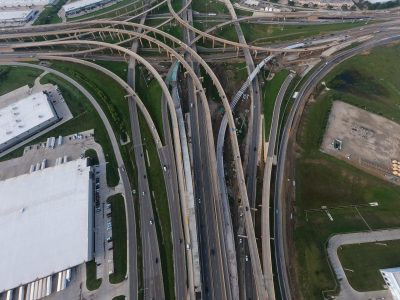 I-35W/I-820 interchange looking south