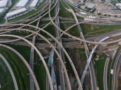 I-35W/I-820 interchange looking south