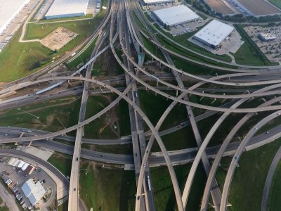 I-35W/I-820 interchange looking north