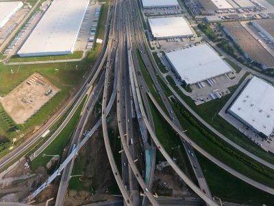 I-35W/I-820 interchange looking north