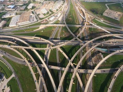 I-35W/I-820 interchange looking west