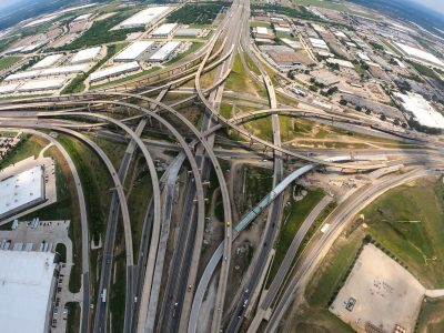 I-35W/I-820 interchange looking south