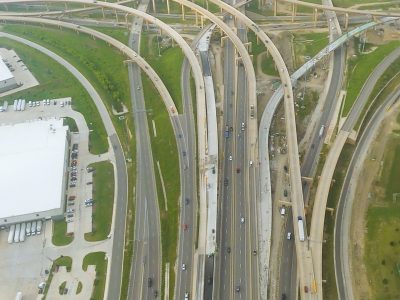 I-35W/I-820 interchange looking south