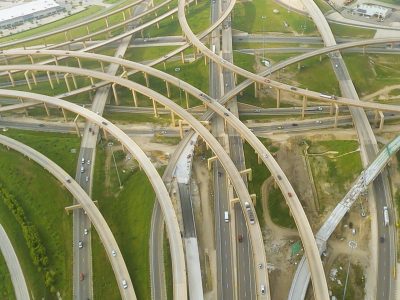 I-35W/I-820 interchange looking south