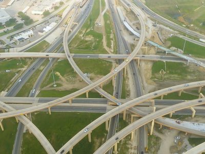 I-35W/I-820 interchange looking west