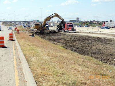 Work on future lanes on northbound I-35W between N Tarrant Pkwy. and Heritage Trace Pkwy. 