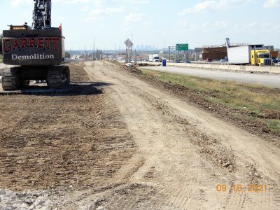Work on future lanes on northbound I-35W between N Tarrant Pkwy. and Heritage Trace Pkwy. 