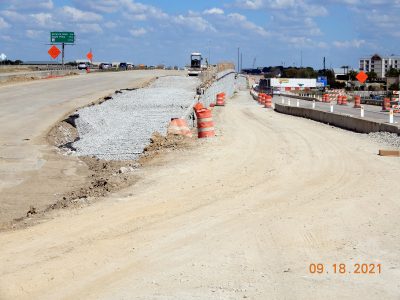 Work on I-35W near Westport Pkwy. 