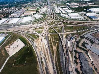 I-35W/I-820 interchange looking east