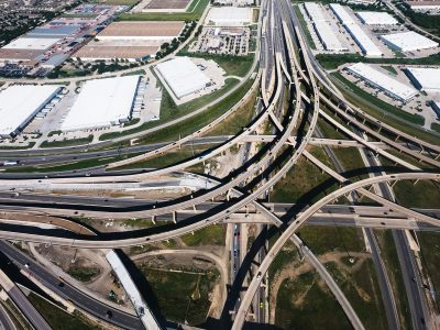 I-35W/I-820 interchange looking east
