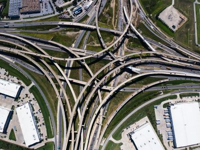 I-35W/I-820 interchange looking west