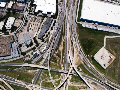 I-35W/I-820 interchange looking west