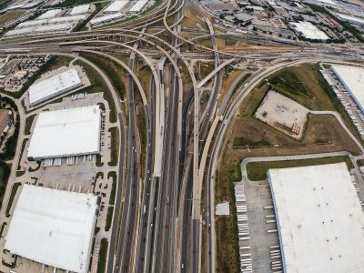I-35W/I-820 interchange looking south