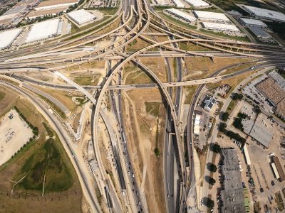 I-35W/I-820 interchange looking east