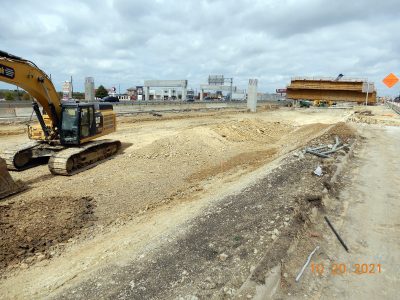 Work on future lanes on northbound I-35W between N Tarrant Pkwy. and Heritage Trace Pkwy.
