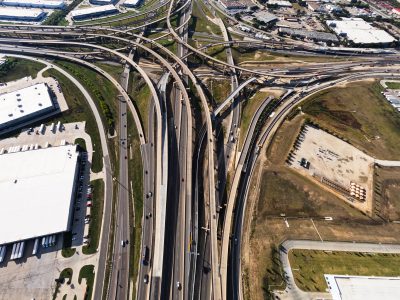 I-35W/I-820 interchange looking south
