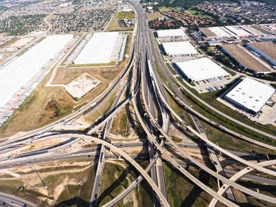 I-35W/I-820 interchange looking north