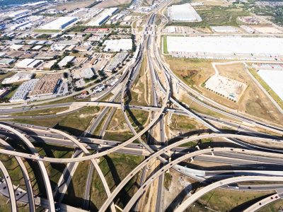 I-35W/I-820 interchange looking west
