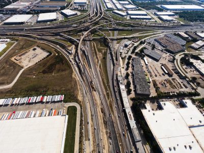 I-35W/I-820 interchange looking south