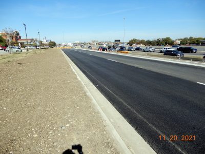 Work on the future southbound I-35W frontage road south of Western Center Blvd.