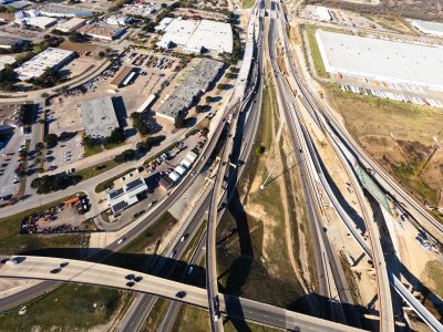 I-35W/I-820 interchange looking west