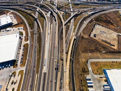 I-35W/I-820 interchange looking south