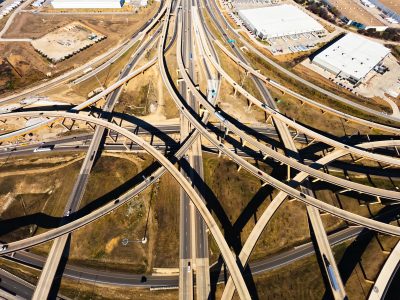 I-35W/I-820 interchange looking north