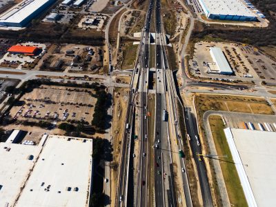 I-820 at Mark IV Pkwy. looking west