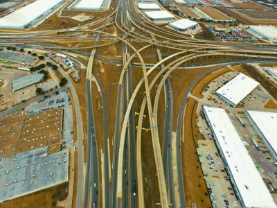 I-35W/I-820 interchange looking south