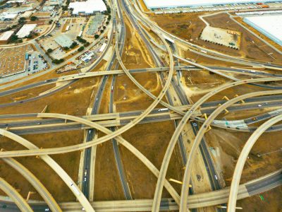 I-35W/I-820 interchange looking west