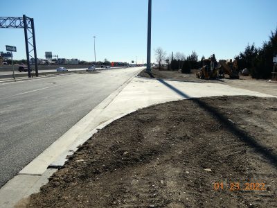 Work on the future southbound I-35W frontage road south of Western Center Blvd.